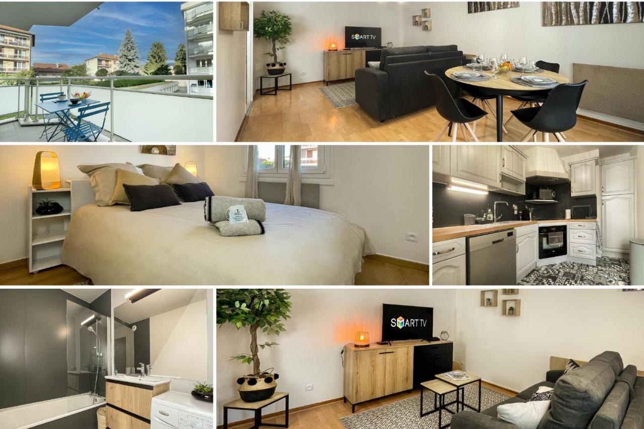Homey Wood - New - Appartement Avec Une Chambre - Parking Prive Gratuit - Balcon Prive - A 5 Min De La Gare Pour Rejoindre Geneve Annemasse Dış mekan fotoğraf